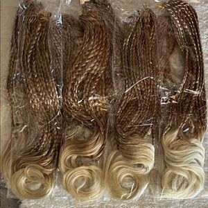 New Premium Ombre Braided Hair Extensions - Blonde Brown Blend